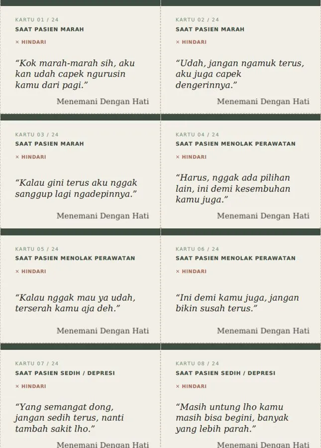 Lembar kartu percakapan siap cetak