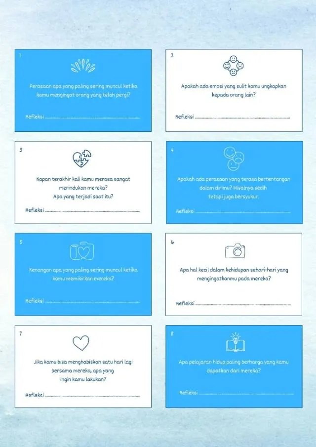 Contoh halaman workbook: Kartu Refleksi